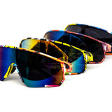 12 Pack: Kush Anime Sports Shield Burnt Mirror Wholesale Sunglasses