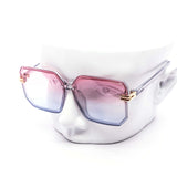 12 Pack: Oversized Rimless Modern Square Gradient Wholesale Sunglasses