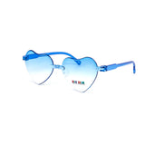 12 Pack: Kids Rimless Color Heart Acetate Wholesale Sunglasses