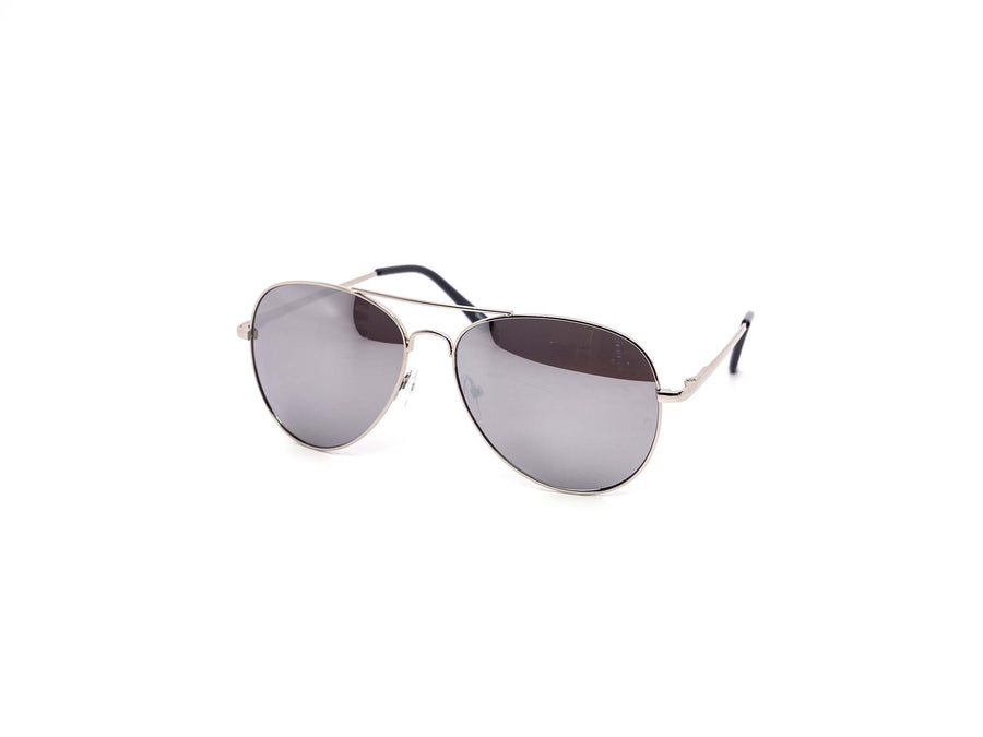 12 Pack: Classy All Silver Mirror Aviator Wholesale Sunglasses