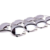 12 Pack: Classy All Silver Mirror Aviator Wholesale Sunglasses