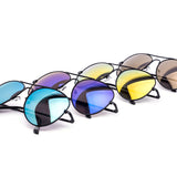 12 Pack: Skyline Aviators Black Frames Assorted Mirror Wholesale Sunglasses