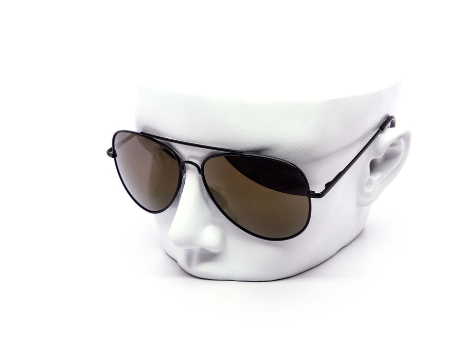 12 Pack: Classy All Black Burnt Mirror Aviator Wholesale Sunglasses