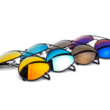 12 Pack: Mirage Tints Aviator All Black Frames Assorted Mirror Wholesale Sunglasses