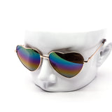 12 Pack: Rainbow Mirror Metal Heart Wholesale Sunglasses