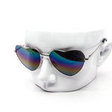 12 Pack: Rainbow Mirror Metal Heart Wholesale Sunglasses