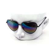12 Pack: Rainbow Mirror Metal Heart Wholesale Sunglasses