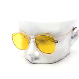 12 Pack: Retro Hexagonal Metal Color Wholesale Sunglasses