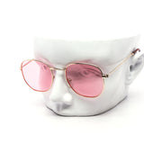 12 Pack: Retro Hexagonal Metal Color Wholesale Sunglasses