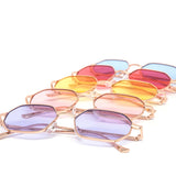 12 Pack: Petite Heptagonal Assorted Color Metal Wholesale Sunglasses