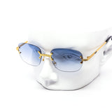 12 Pack: Sleek Color Gradient Rimless Reptile Round Wholesale Sunglasses