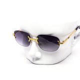 12 Pack: Sleek Color Gradient Rimless Reptile Round Wholesale Sunglasses