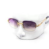 12 Pack: Sleek Duotone Rimless Reptile Round Wholesale Sunglasses