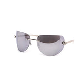 12 Pack: Oversized Rimless Feline Crest Wholesale Fashion Sunglasses