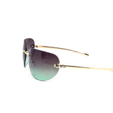 12 Pack: Oversized Rimless Feline Crest Duotone Wholesale Fashion Sunglasses