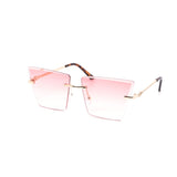 12 Pack: Slick Trapezoid Rimless Gradient Wholesale Sunglasses