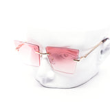 12 Pack: Slick Trapezoid Rimless Gradient Wholesale Sunglasses