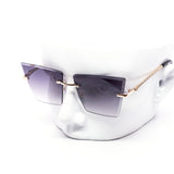 12 Pack: Slick Trapezoid Rimless Gradient Wholesale Sunglasses