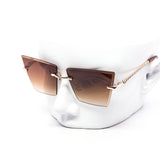 12 Pack: Slick Trapezoid Rimless Gradient Wholesale Sunglasses