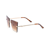 12 Pack: Slick Trapezoid Rimless Gradient Wholesale Sunglasses