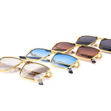 12 Pack: Golden Square Rope Metal Wholesale Sunglasses