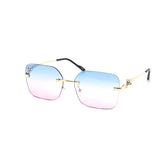 12 Pack: Oversized Rimless Bunny Lock Gradient Wholesale Sunglasses