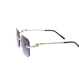 12 Pack: Oversized Rimless Bunny Lock Gradient Wholesale Sunglasses