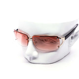 12 Pack: Rimless Grandeur Rhinestone Color Gradient Wholesale Sunglasses