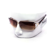 12 Pack: Rimless Grandeur Rhinestone Color Gradient Wholesale Sunglasses