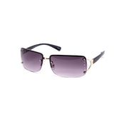 12 Pack: Rimless Grandeur Rhinestone Color Gradient Wholesale Sunglasses