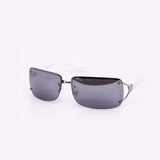 12 Pack: Rimless Grandeur Rhinestone Color Gradient Wholesale Sunglasses