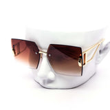 12 Pack: Chic Oversized Rimless Miter-cut Gradient Wholesale Sunglasses