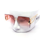 12 Pack: Chic Oversized Rimless Miter-cut Gradient Wholesale Sunglasses