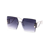 12 Pack: Chic Oversized Rimless Miter-cut Gradient Wholesale Sunglasses