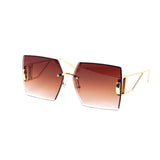 12 Pack: Chic Oversized Rimless Miter-cut Gradient Wholesale Sunglasses