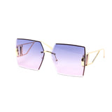 12 Pack: Chic Oversized Rimless Miter-cut Gradient Wholesale Sunglasses