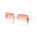 12 Pack: Chic Oversized Rimless Miter-cut Gradient Wholesale Sunglasses