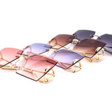 12 Pack: Chic Oversized Rimless Miter-cut Gradient Wholesale Sunglasses