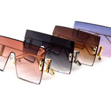 12 Pack: Chic Oversized Rimless Square Gradient Wholesale Sunglasses