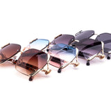 12 Pack: Leafy Oversized Rimless Hornet Gradient Wholesale Sunglasses