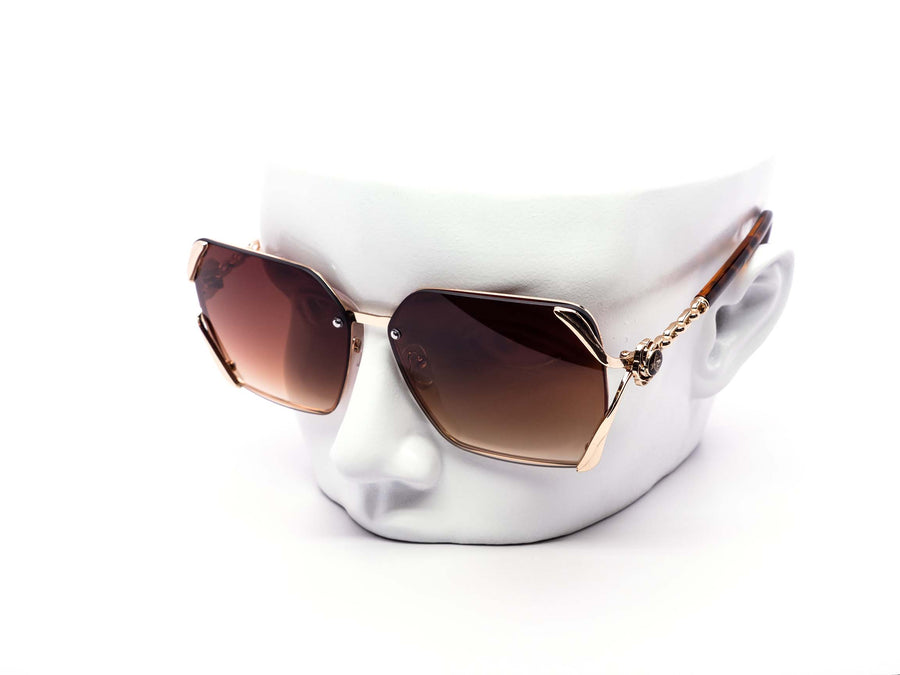 12 Pack: Leafy Oversized Rimless Hornet Gradient Wholesale Sunglasses