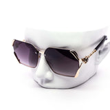 12 Pack: Leafy Oversized Rimless Hornet Gradient Wholesale Sunglasses