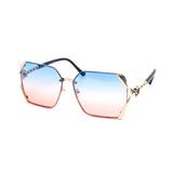 12 Pack: Leafy Oversized Rimless Hornet Gradient Wholesale Sunglasses