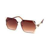 12 Pack: Leafy Oversized Rimless Hornet Gradient Wholesale Sunglasses