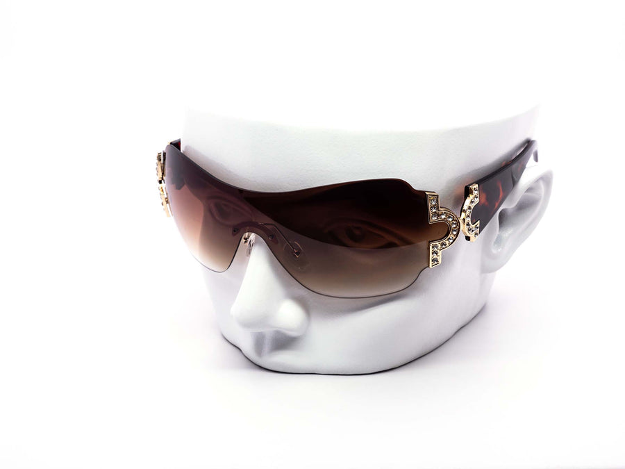 12 Pack: Luxe Rimless Rhinestone Color Gradient Wholesale Sunglasses