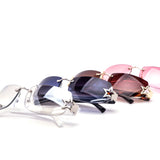 12 Pack: Rimless Metal Star Wholesale Sunglasses