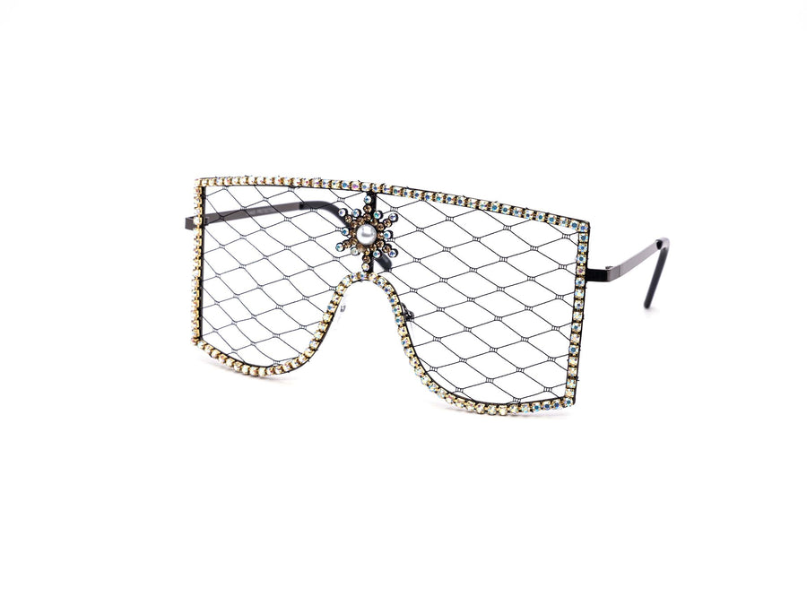 12 Pack: Unique Metal Net Rhinestone Wholesale Sunglasses