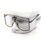 12 Pack: Unique Metal Net Rhinestone Wholesale Sunglasses