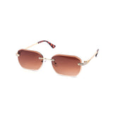 12 Pack: Rimless Miter-cut Rhinestone Metal Gradient Wholesale Sunglasses