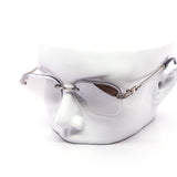 12 Pack: Rimless Miter-cut Rhinestone Metal Gradient Wholesale Sunglasses